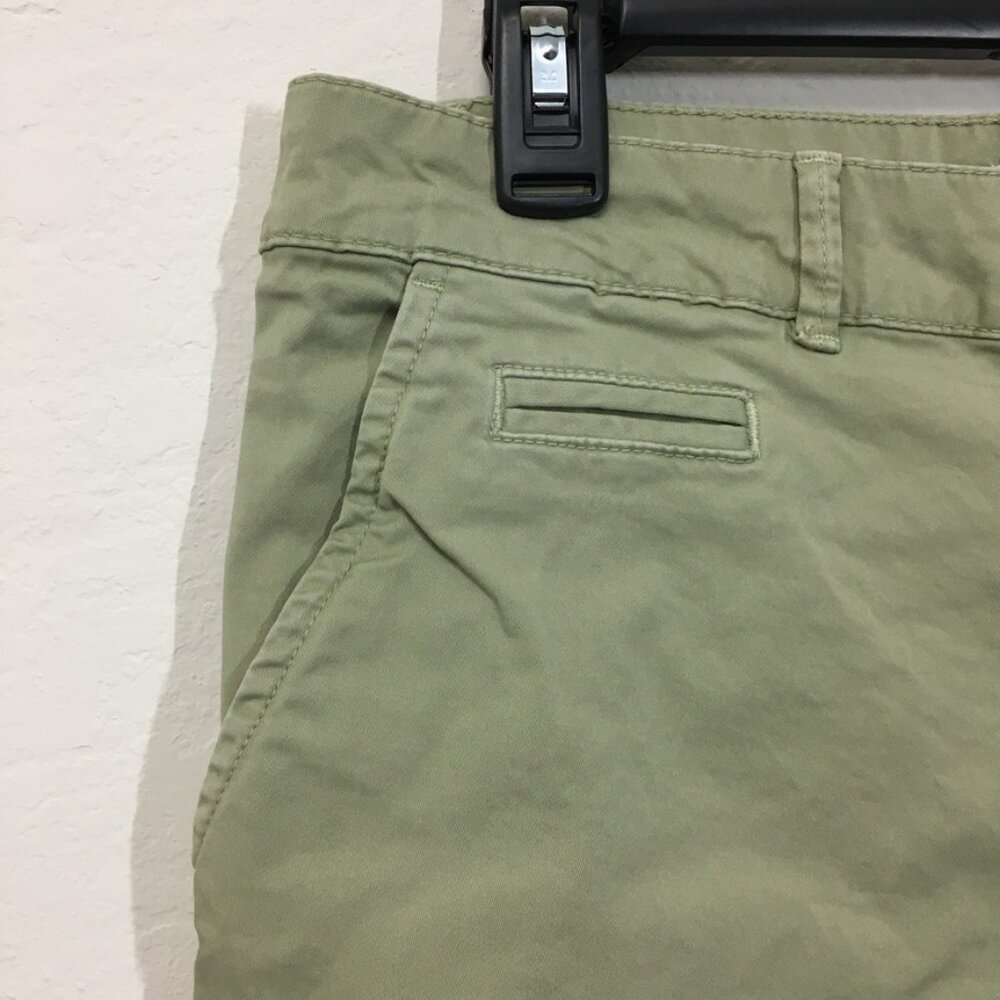 Zara Womens Chino Pants Size 6 Cuff Hem High-Rise Stretch 24.5 Inseam Green - Picture 3 of 15